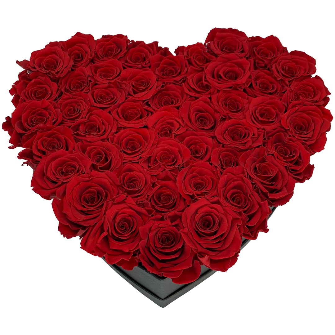 46 Preserved Roses in a Heart Shaped Luxury Box